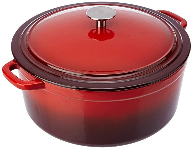Amazon Brand - Solimo Cast Iron Dutch Oven with Lid